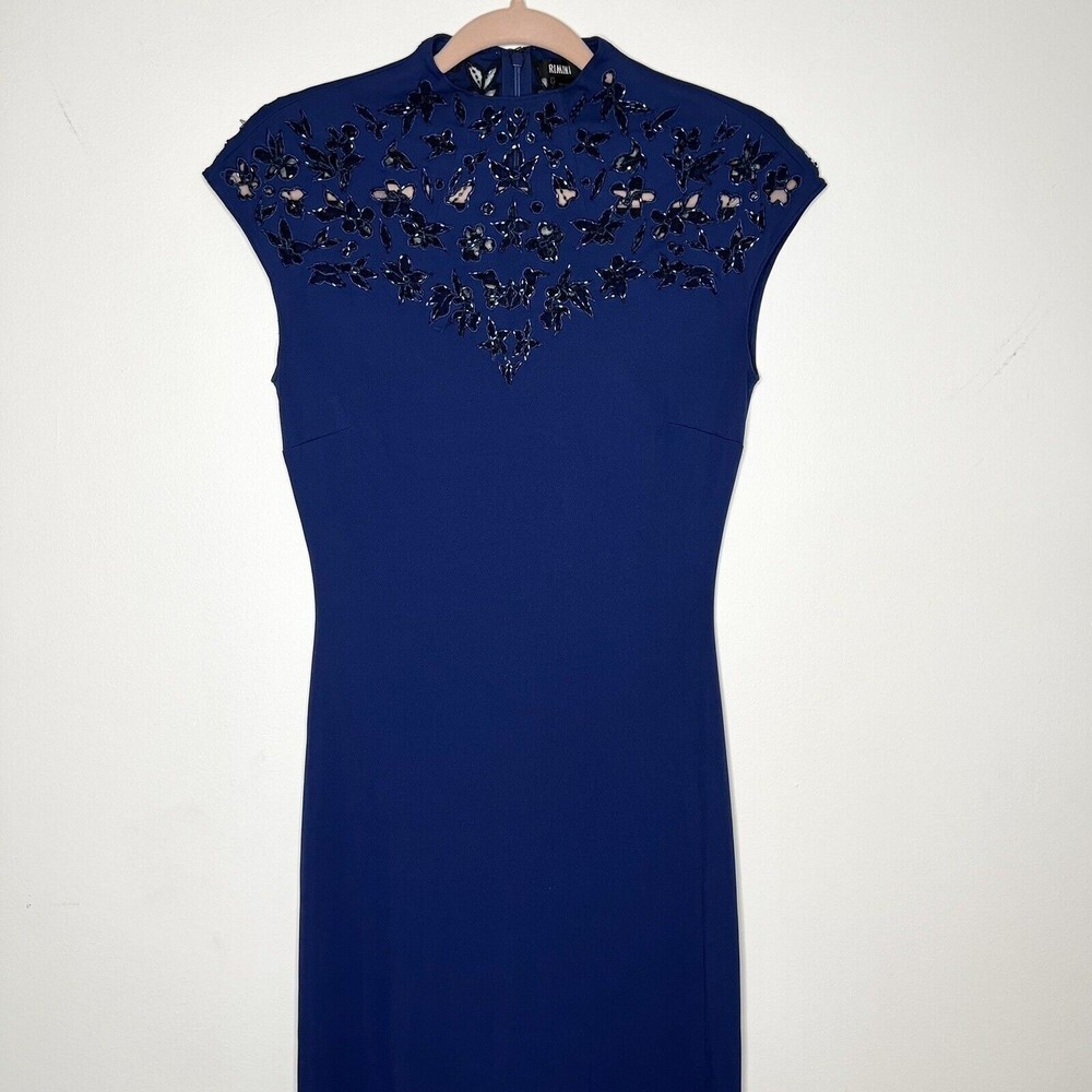 Rimini by Shaw Gown Formal Beaded Top Blue Maxi Women’s 6 - Picture 2 of 13